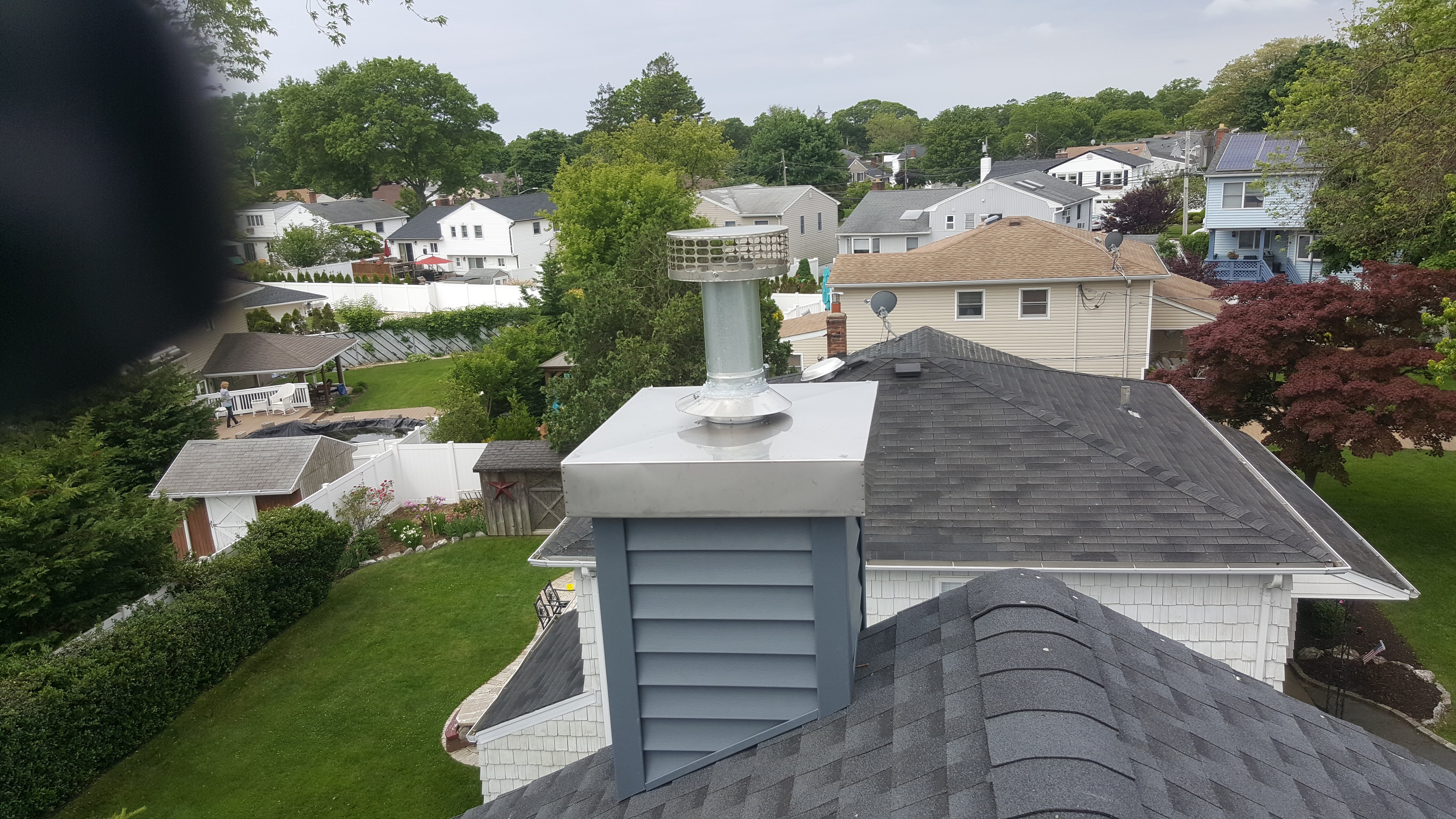 Complete chimney crown rebuild and waterproofing in New Hyde Park, New York