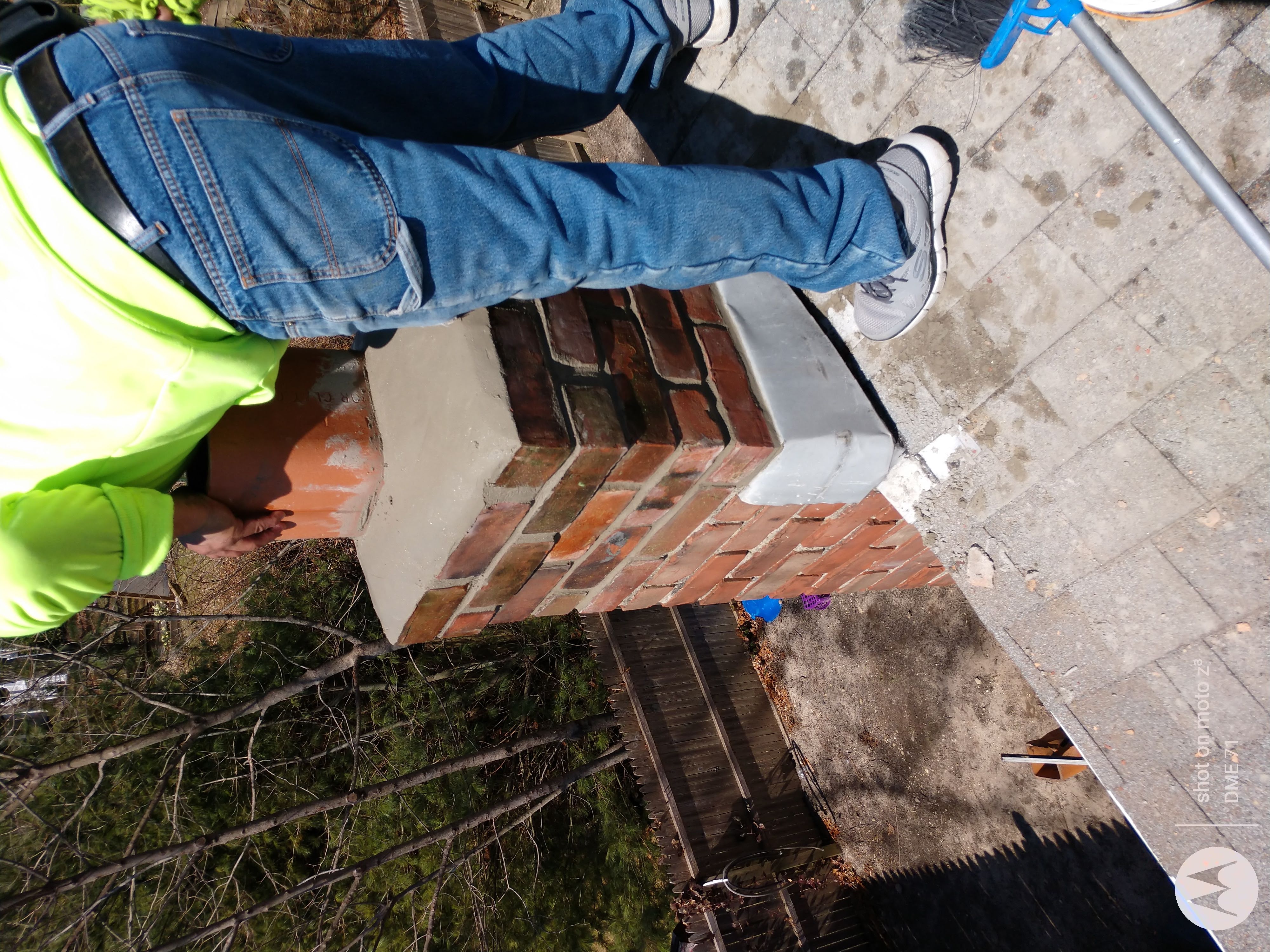 Cracked chimney professionally repaired in New Hyde Park, NY